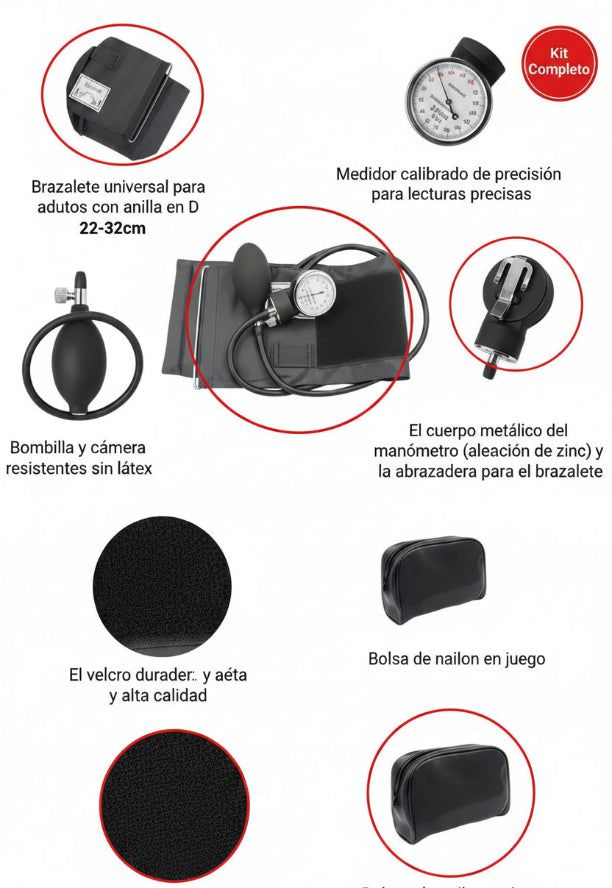 Kit Muinaifte Baumanómetro Aneroide + Estetoscopio Doble Campana ⭐⭐⭐⭐✩ 500 Reseñas de clientes satisfechos
