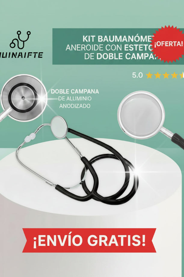 Kit Muinaifte Baumanómetro Aneroide + Estetoscopio Doble Campana ⭐⭐⭐⭐✩ 500 Reseñas de clientes satisfechos